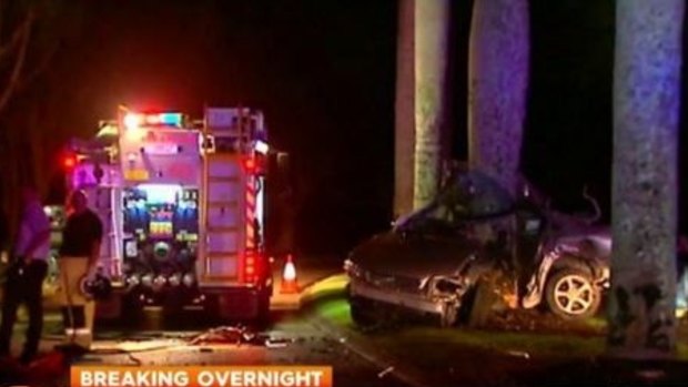 A man died after the car he was travelling in hit a tree at Hope Island, on the Gold Coast.