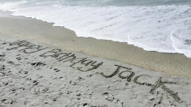 A message Jack McAtee's family left for him on his birthday.
