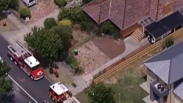 A Box Hill North father and daughter are in hospital with burns after a gas cloud exploded.