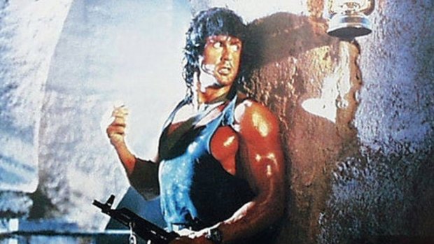 Sylverster Stallone as Rambo in 1982's <i>Rambo: First Blood</i>.
