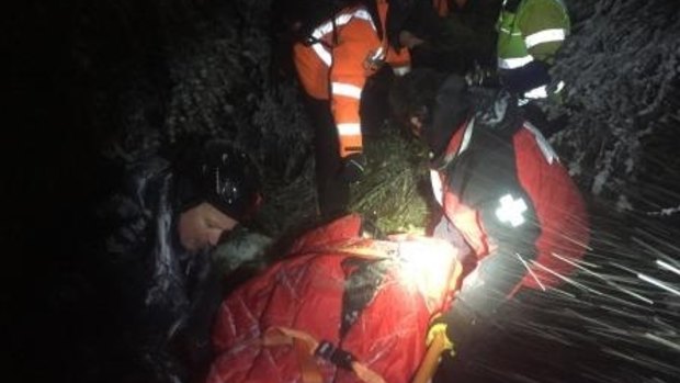 The boy was rescued at Falls Creek on Tuesday night.