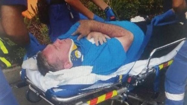 Ryde Mayor Bill Pickering was taken from the polling booth by stretcher.
