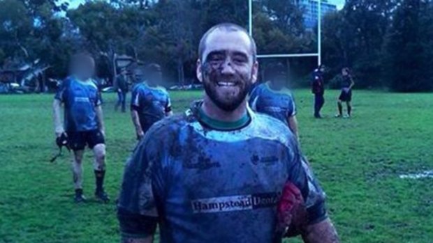 Michael Quinn in his playing days as an amateur rugby union forward.