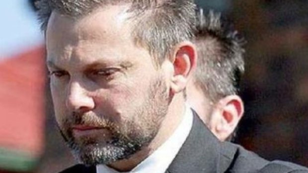 Gerard Baden-Clay at the funeral of his wife Allison, who he was later found to have killed.