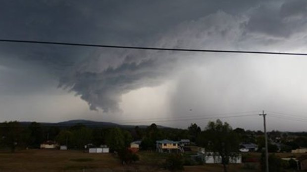 The stormfront moves east today from Laidley.