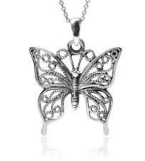 A butterfly necklace similar to the one found on the body of a woman in Tathra. 