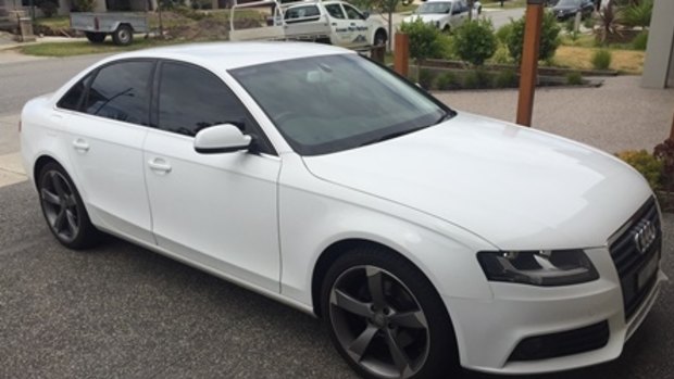 A gang of men have stolen a white Audi sedan in an aggravated burglary in Keysborough.