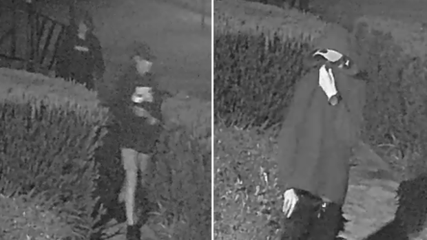 CCTV vision of two men wanted for questioning. 