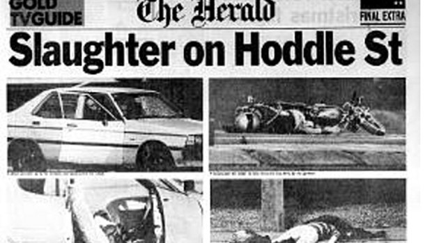 Front page of <i>The Herald</i> the day after Julian Knight killed people on Hoddle Street.