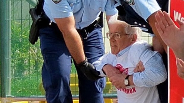 Bill Holliday was arrested for refusing to leave a home in Haberfield due to be demolished. 