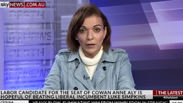 Anne Aly appearing on Sky News.