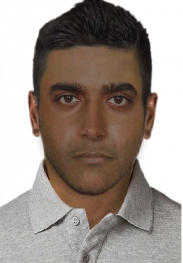 A composite image of the man police wish to speak to in relation to a sexual assault in Eltham.