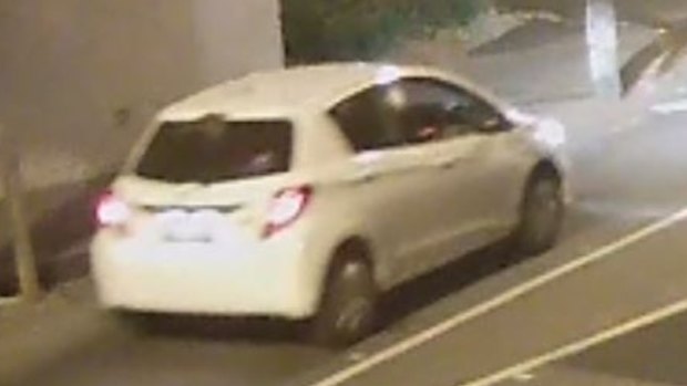 An image taken from CCTV footage shows a Toyota Yaris seen in the Fitzroy area on the night of Mohamud Muketar's death.