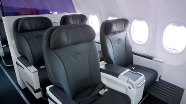 Business class seats offer 38 inches (96cm) of seat pitch. 