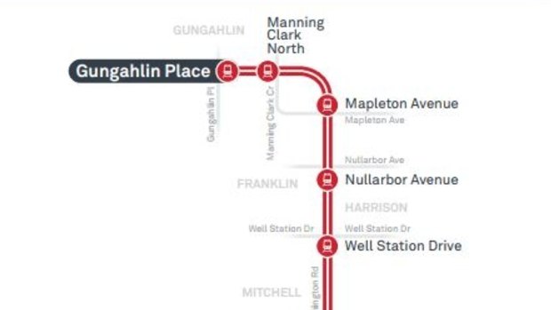 The names of the ACT's new light rail stops for the Gungahlin to Civic stage of the project have been released.?