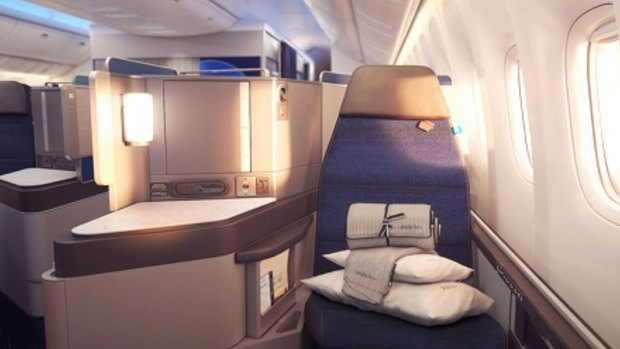 United has unveiled its new Polaris international business class cabin featuring new custom designed seats.