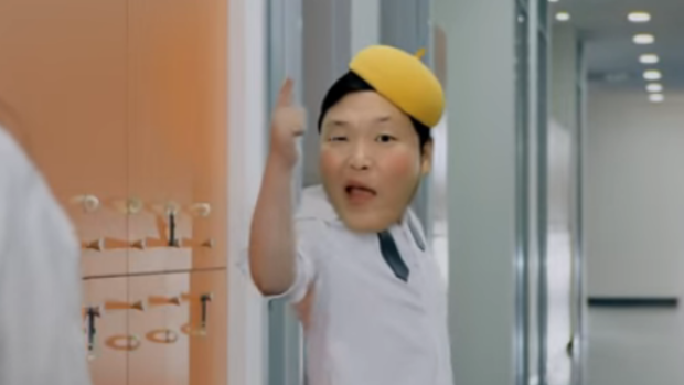 Psy as a schoolboy in the video clip for <i>Daddy</i>.