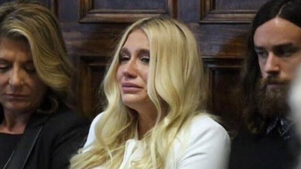 Kesha sobs in the court room after the magistrate ruled against her injunction against Dr Luke.