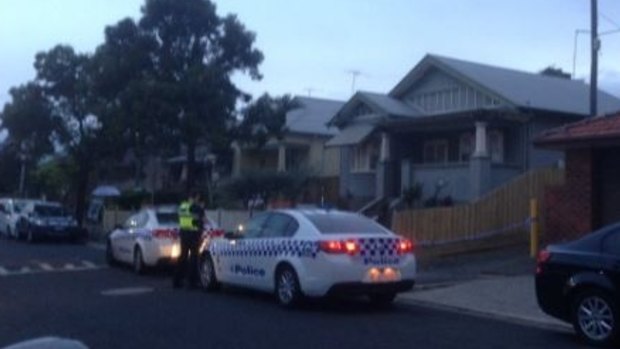 Police at the scene of the shooting in Brunswick West.
