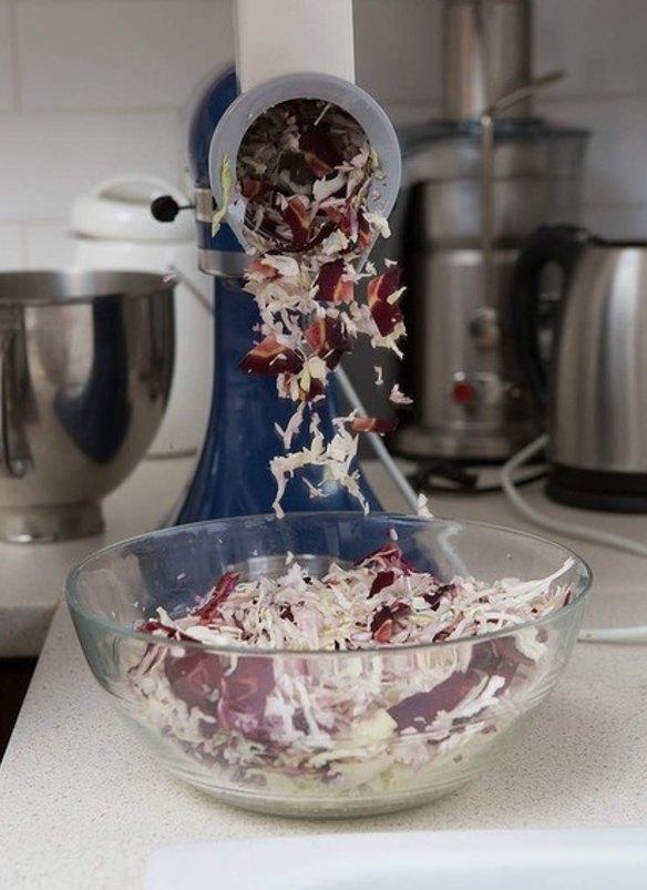 Alternatively, use a food processor or mandolin to get the cabbage and carrots sliced thinly.