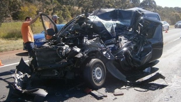 A driver crashed after swerving to avoid a vehicle travelling in the wrong direction on the Western Freeway last week. 