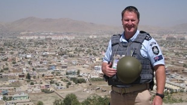 AFP Commander Grant Edwards in Afghanistan in 2015, before his mental health began deteriorating.