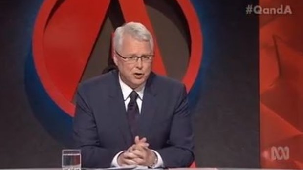 <i>Q&A</i> host Tony Jones sparked the debate by pointing out the Syrian passport found by the body of one of the Pairs suicide bombers had been used to enter Europe via Greece along the refugee trail.