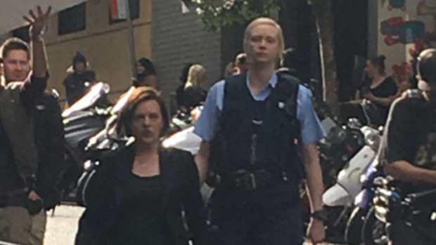 Gwendoline Christie and Elisabeth Moss spotted on Thursday morning filming the second series of Top of the Lake in Sydney.