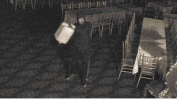 CCTV footage shows a person inside the function centre on December 26, 2016.