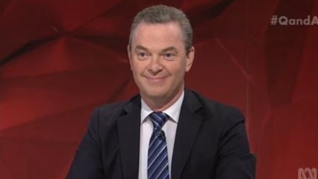 Christopher Pyne, the Coalition's eternally grinning goblin, was in friendly form on Q&A.