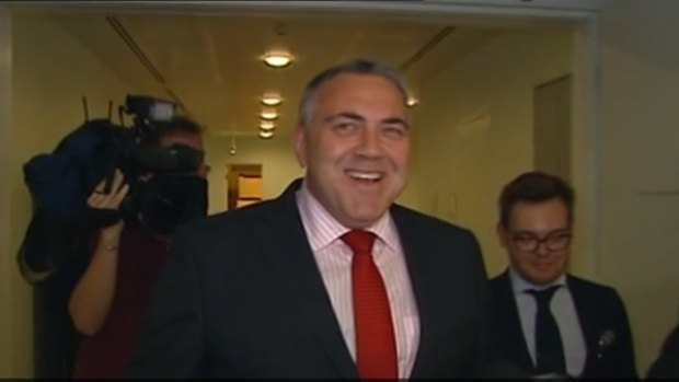 Mr Hockey tries to avoid questions.