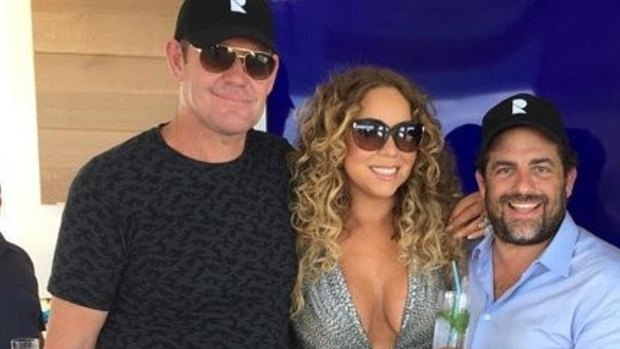 James Packer and Mariah Carey, with Brett Ratner on Packer's super yacht.