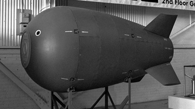 A replica of the long lost nuclear bomb.