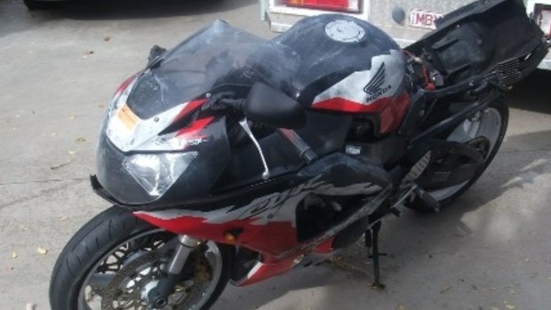 Police are trying to locate the rider of this motorcycle.