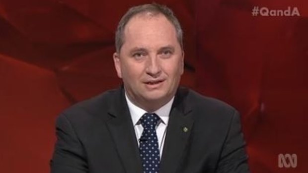 Mind your manners: Deputy Nationals leader Barnaby Joyce says young people should be taught to respect women from a young age.