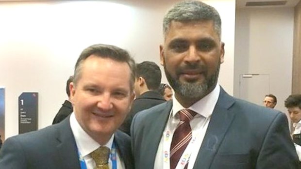 Imran Syed with Labor's finance spokesman Chris Bowen.