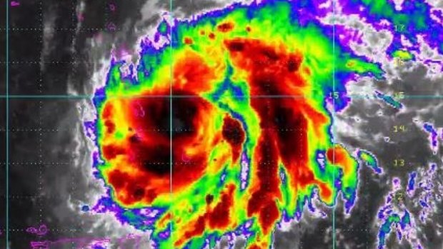 Hurricane Maria forms into a category 3 storm over the north-east Caribbean Sea on Tuesday.