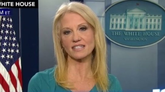Kellyanne Conway spruiking Ivanka Trump's brand on Fox News.