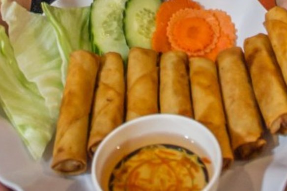 Spring rolls at Pho Phu Quoc in Canberra.