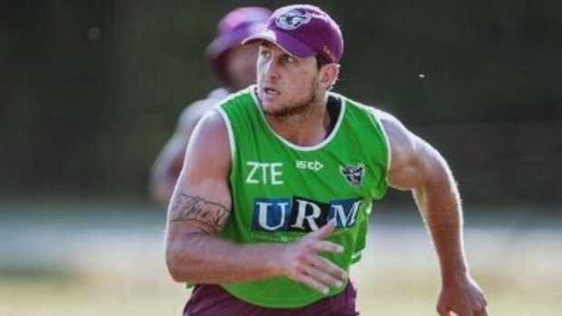Scare: Second-rower Jarrad Kennedy at Sea Eagles training.