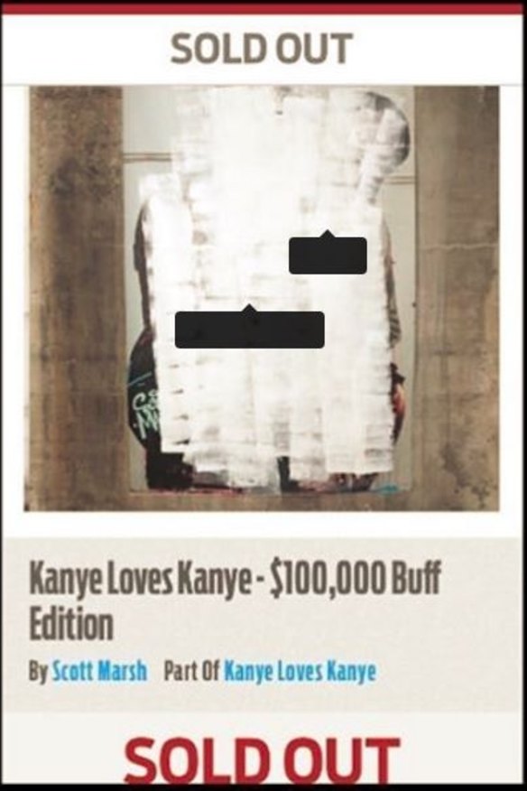 Scott Marsh released an image on Instagram showing the Kanye Love Kanye artwork painted over and 'sold out'.