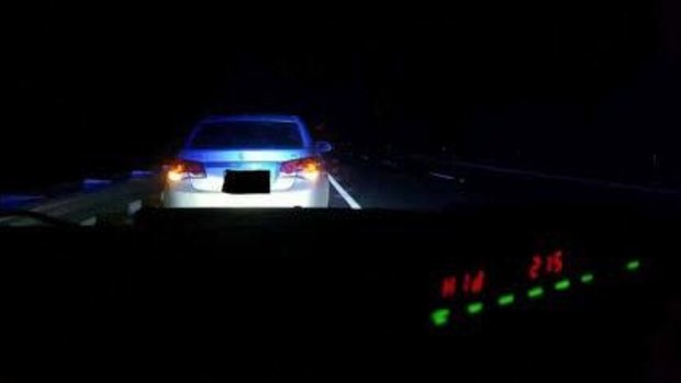 The sedan clocked doing 105 km/h over the speed limit near Goulburn on Monday morning.