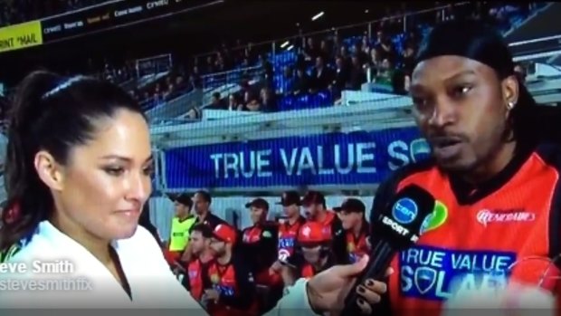 Chris Gayle's behaviour during his interview with Mel McLaughlin was swiftly condemned but he excused it as a joke. 