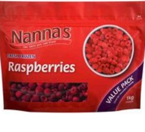 Recalled: Nanna's frozen raspberries.