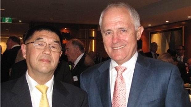 Top Education chief executive officer Minshen Zhu with Prime Minister Malcolm Turnbull.