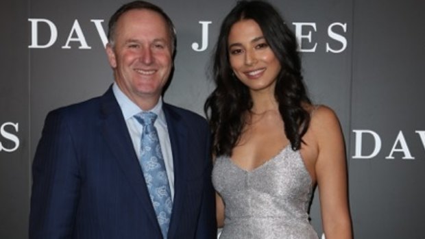 New Zealand Prime Minister John Key with David Jones ambassador Jessica Gomes.