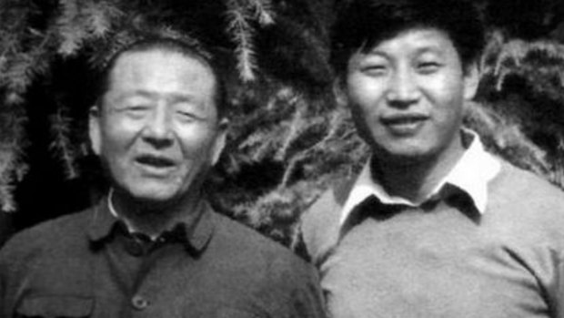 Xi Jinping and his father Xi Zhongxun, a war hero who later suffered during Mao's Cultural Revolution.