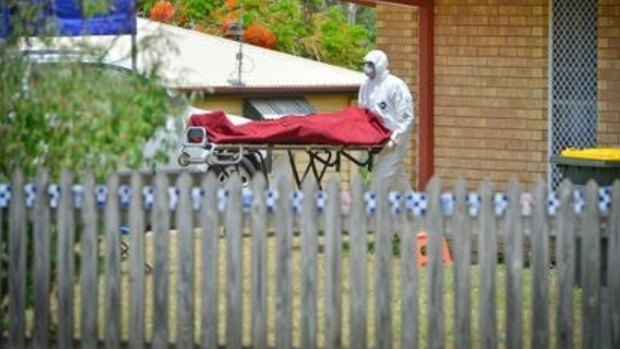 The body of the stabbing victim in South Gladstone was removed from the premises at 12.30pm today.