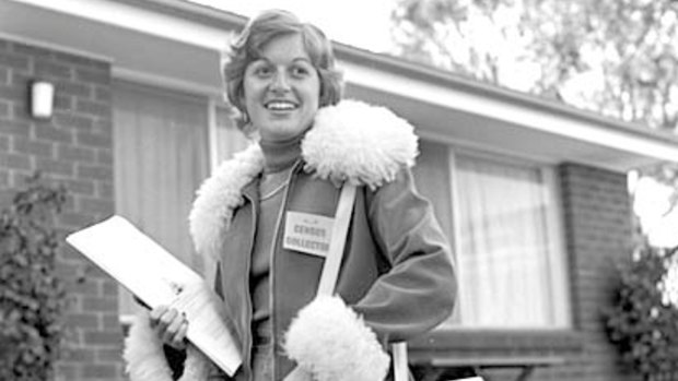 An Australian census collector in 1976.