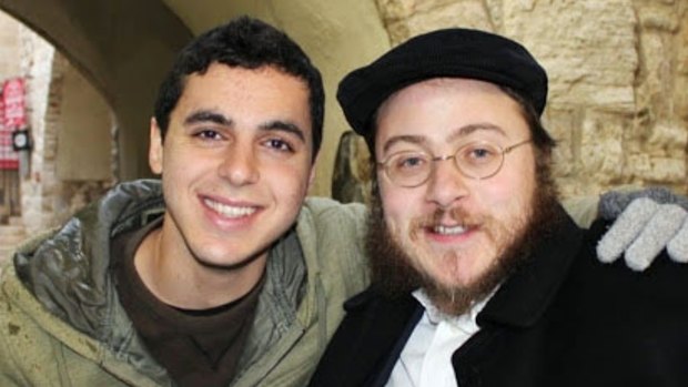 Sean Carmeli (left), with Rabbi Asher Hecht in Jerusalem in 2012. 